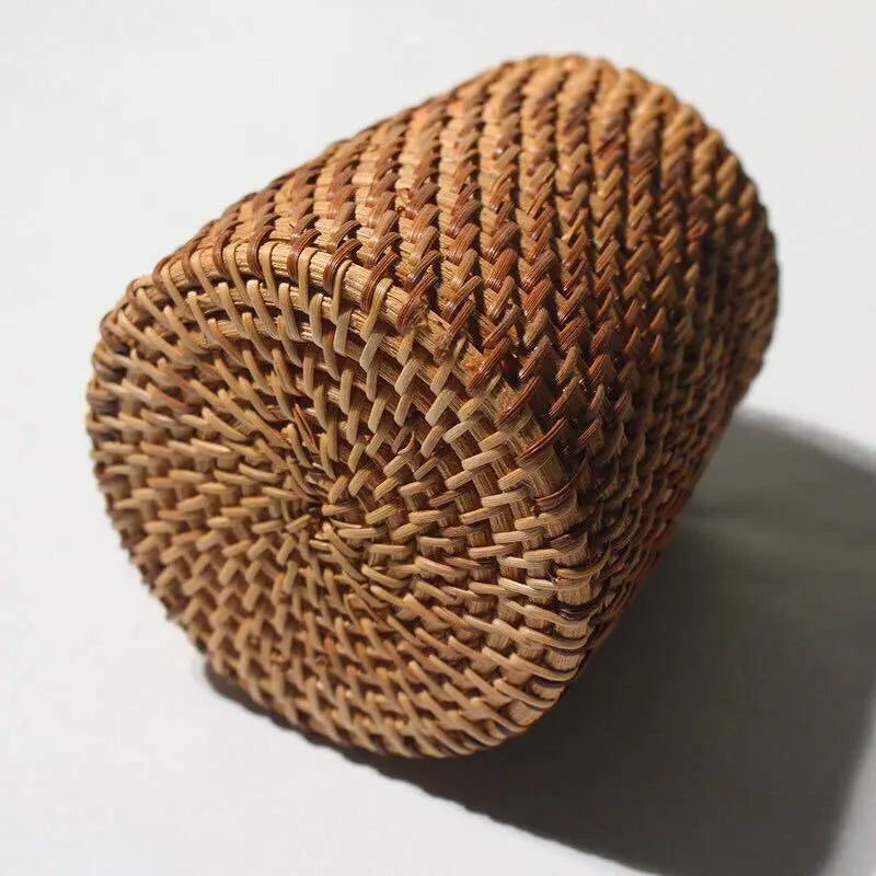 Bamboo Holder Handwoven Handmade Round Stationary Holder Natural Artwork everythingbamboo