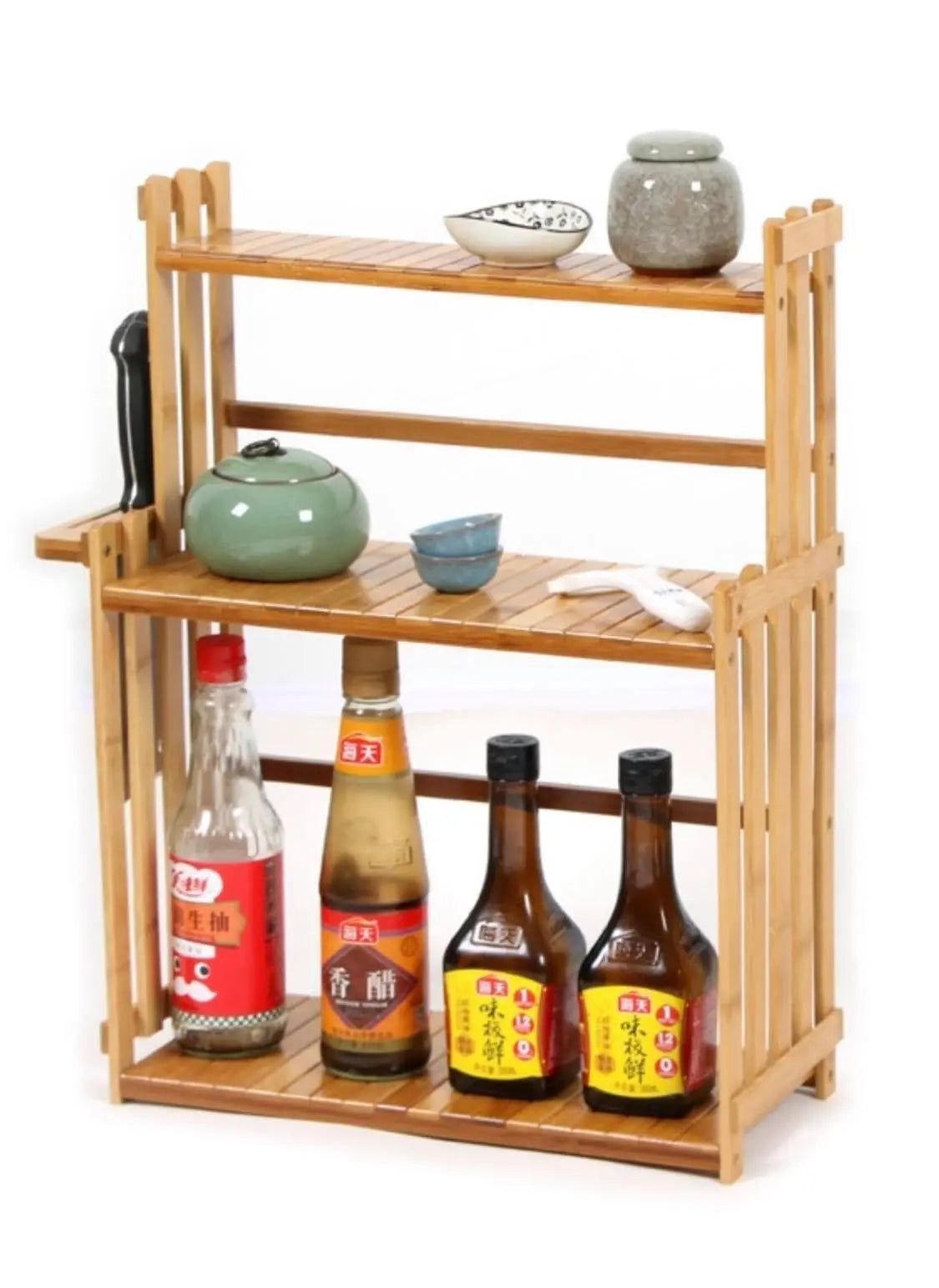 Bamboo Kitchen Storage Shelf Rack Holder Organizer Bathroom Multi-Function Shelf everythingbamboo