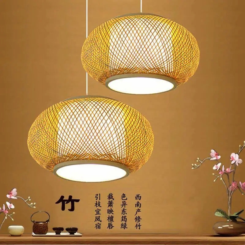 Bamboo Lamp Shade Handmade Light Shade Lamp Cover Handwoven Vintage Style Lampshade everythingbamboo