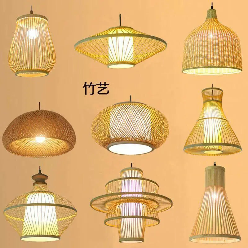 Bamboo Lamp Shade Handmade Light Shade Lamp Cover Handwoven Vintage Style Lampshade everythingbamboo