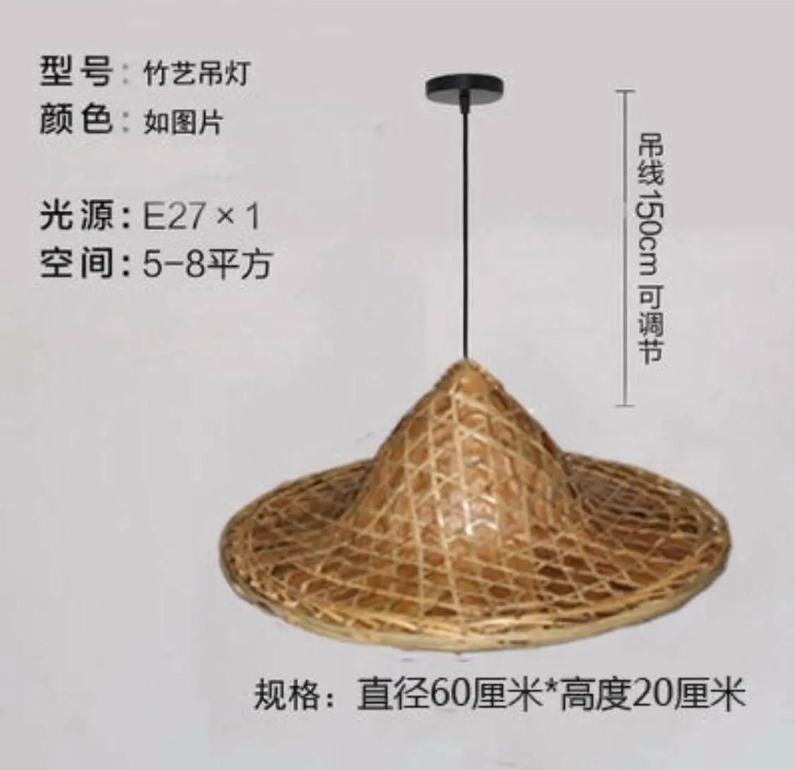 Bamboo Lamp Shades Lamp Cover Handwoven Handcrafted Hat Style Lamp Shades Lampshade everythingbamboo