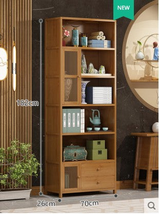 Bamboo Modern Style Book Case Cabinet Book Shelf With Door Drawer Multi Use Strong Elegant everythingbamboo