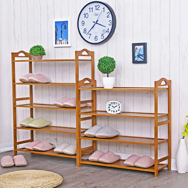 Bamboo Multi-level shoe racks bookshelf bamboo shelves bamboo panel storage竹鞋架书架 Everythingbamboo