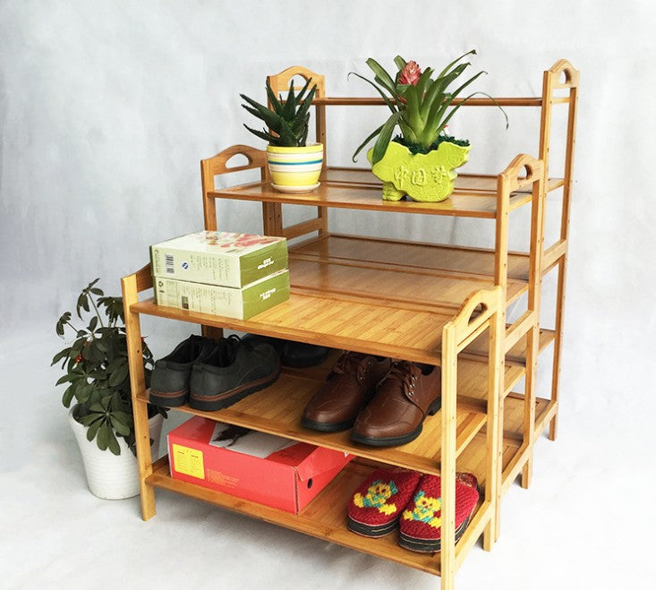 Bamboo Multi-level shoe racks bookshelf bamboo shelves bamboo panel storage竹鞋架书架 Everythingbamboo