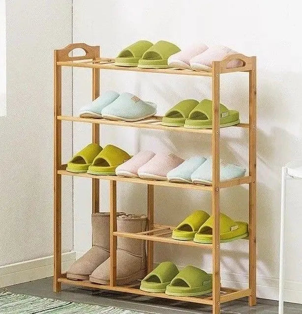 Bamboo Multi-level shoe racks bookshelf bamboo shelves clever storage 竹鞋架书架 Everythingbamboo