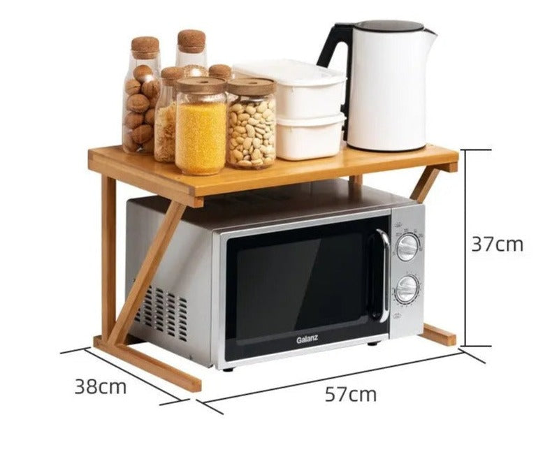 Bamboo Multiple Shelf Kitchen Storage Rack Bamboo Rack Microwave Rack ...