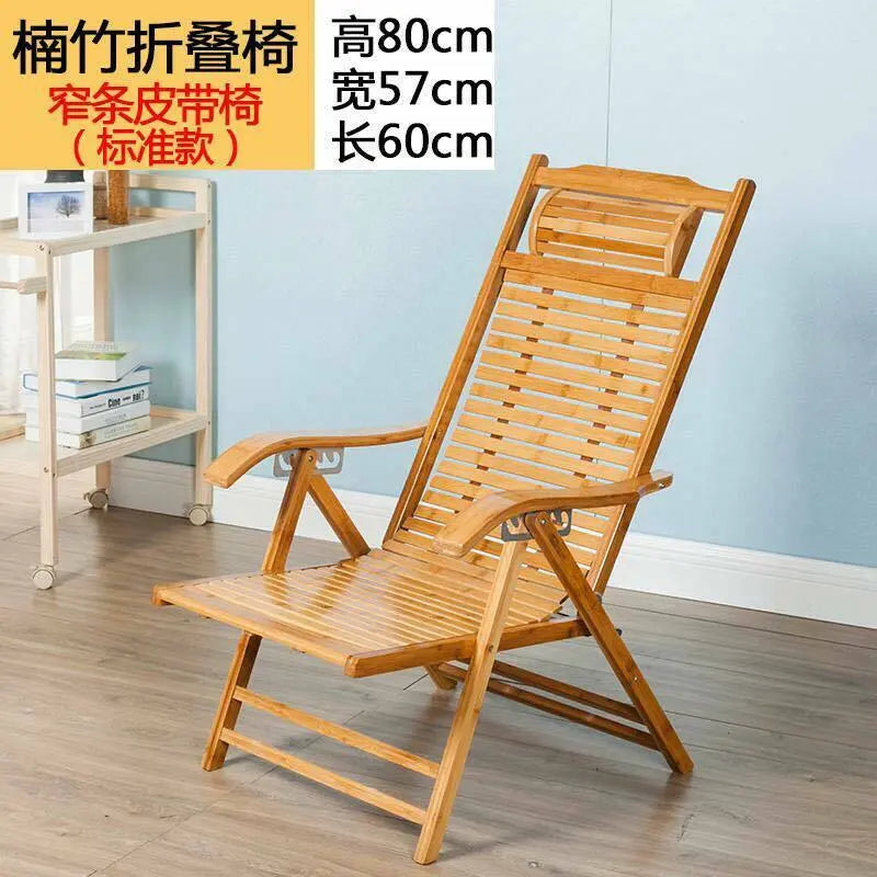 Bamboo Rocking Chair Adjustable Foldable Recliner Rocking Chair Foot Massage