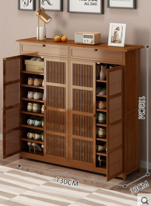 Bamboo Shoe Case Shoe Rack Cabinet Book Case Shelf Storage Multiple Use Classic Luxury