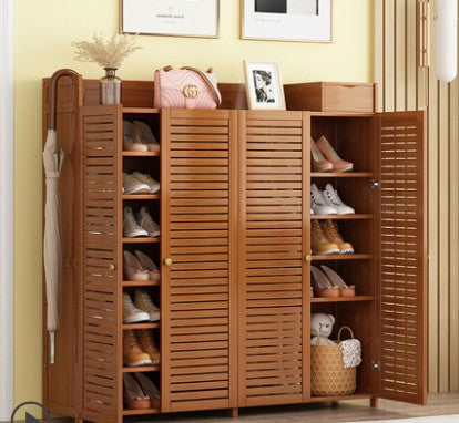 Bamboo Shoe Case Shoe Rack Cabinet Book Case Shelf Storage Multiple Use Classic Luxury everythingbamboo