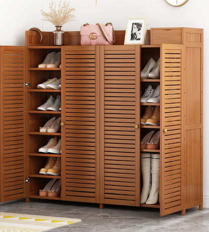 Bamboo Shoe Case Shoe Rack Cabinet Book Case Shelf Storage Multiple Use Classic Luxury everythingbamboo