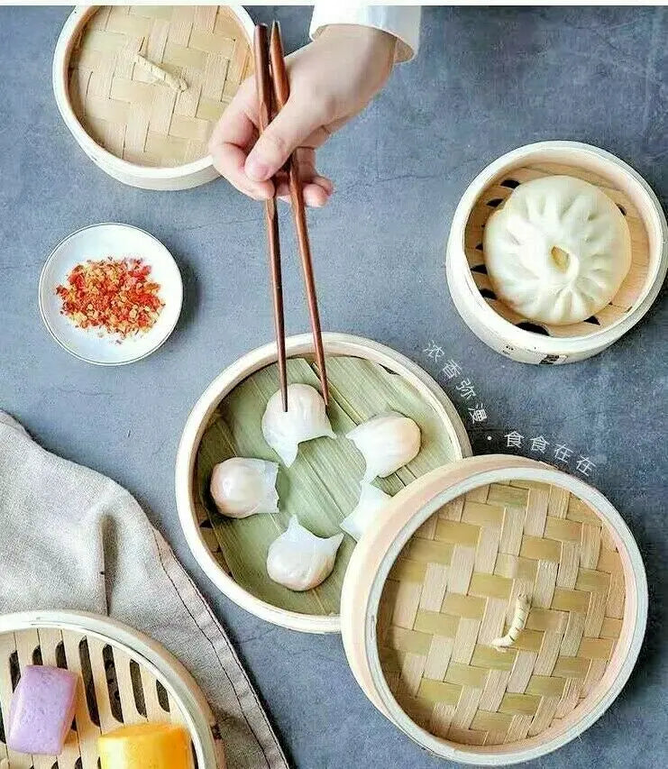 Bamboo Steamer Baskets Buns Yam Cha Dumpling Baskets Storage Multiple Use everythingbamboo