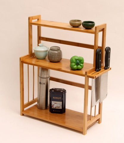 Bamboo Storage Shelf Rack Holder Organizer Kitchen Bathroom Cabinet Stand everythingbamboo