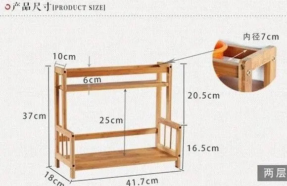 Bamboo Storage Shelf Rack Holder Organizer Kitchen Cabinet Stand Multi Functions everythingbamboo