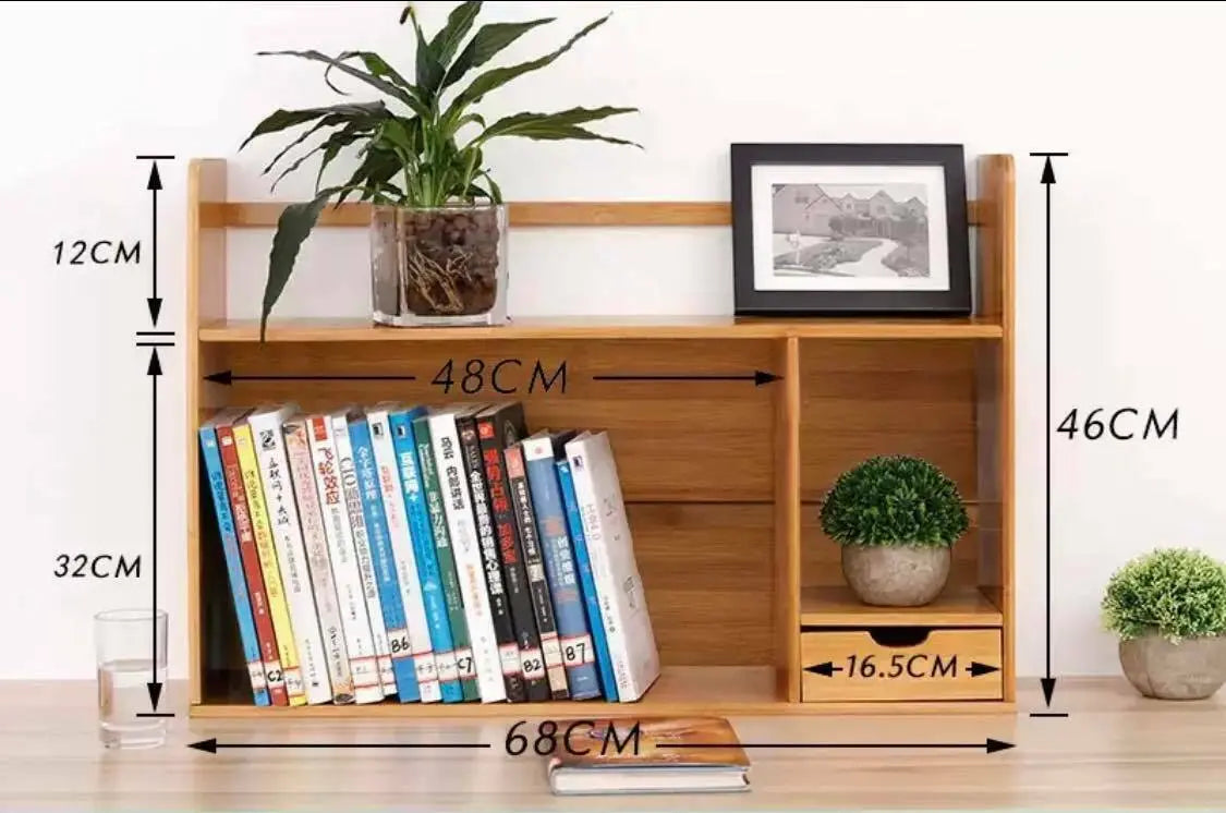 Bamboo Table Desktop Storage Books Organiser With Drawers Desk Shelf Storage everythingbamboo
