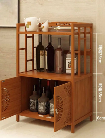 Bamboo Wooden Case With Door Kitchen Storage Elegant Antique Style 楠竹仿古柜子储物柜 everythingbamboo