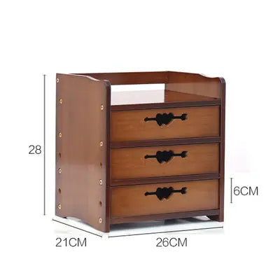 Bamboo Wooden Desk Organizer Multi-use Stationary Box Storage Decorative Drawers space saver everythingbamboo