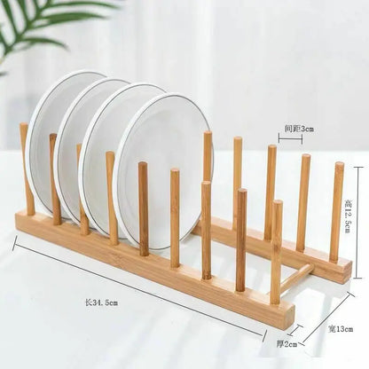 Bamboo Wooden Dish Rack Drainer Plate Holder Drying Bowls Rack Stand Kitchen BKW06 everythingbamboo