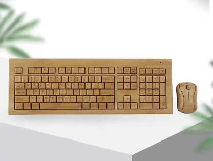 Bamboo Wooden Keyboard&Mouse Combo Wireless 3 areas Multimedia Eco Friendly BKM02 Unbranded/Generic