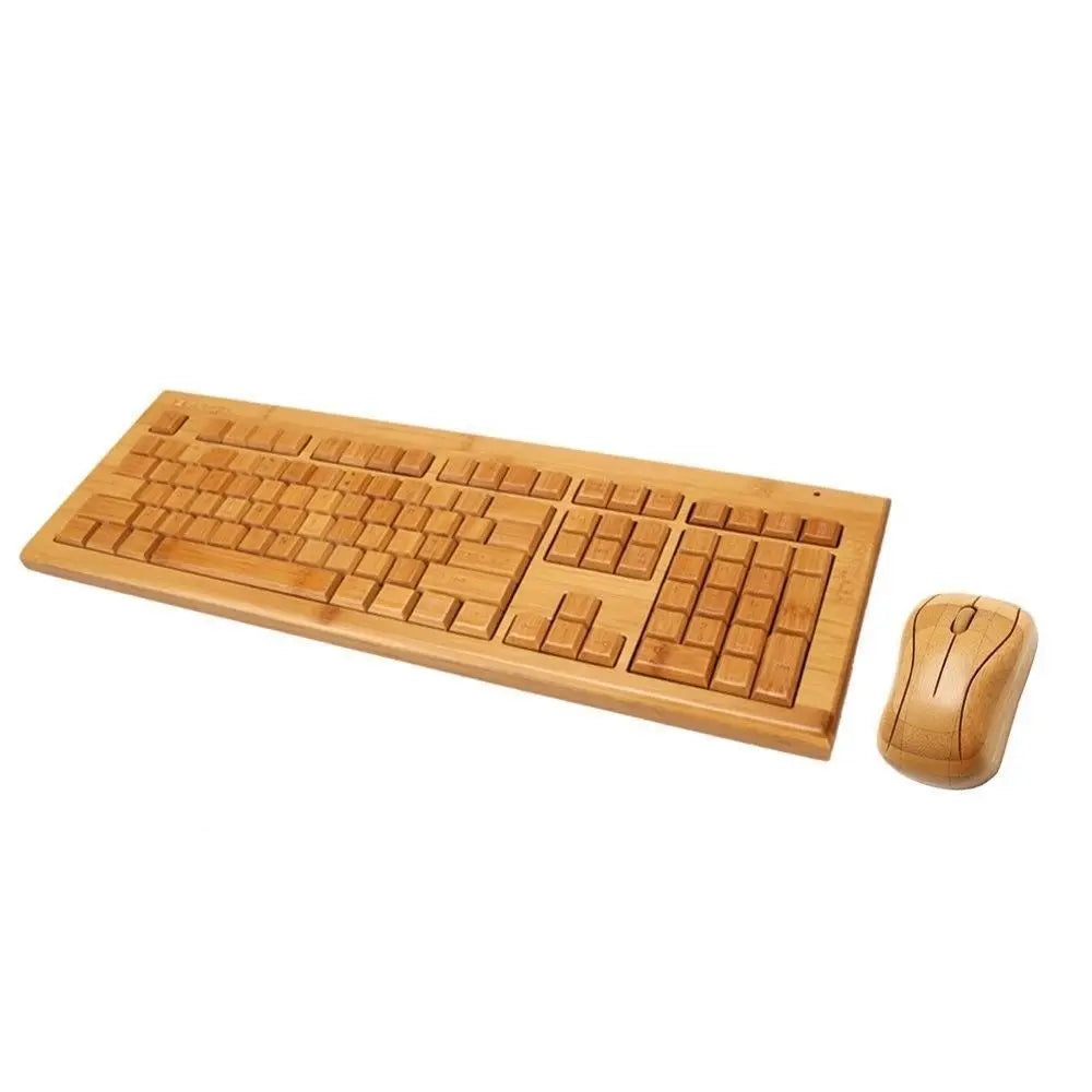 Bamboo Wooden Keyboard&Mouse Combo Wireless 3 areas Multimedia Eco Friendly BKM02 Unbranded/Generic