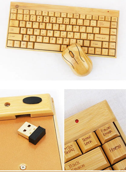 Bamboo Wooden Keyboard&Mouse Combo Wireless Multimedia Eco Friendly everythingbamboo