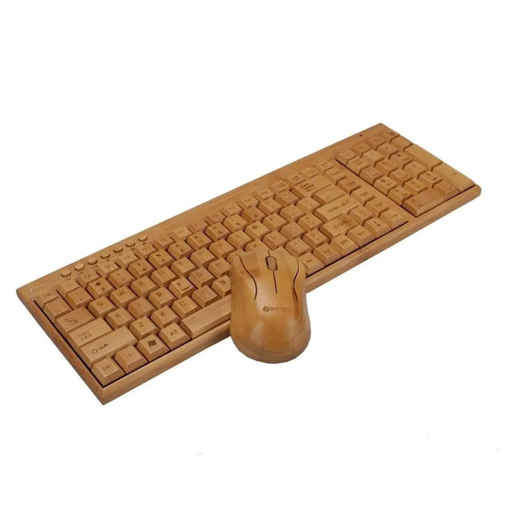 Bamboo Wooden Keyboard&Mouse Combo Wireless Multimedia Healthy Eco Friendly BKM01 Unbranded/Generic