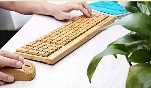Bamboo Wooden Keyboard&Mouse Combo Wireless Multimedia Healthy Eco Friendly BKM01 Unbranded/Generic