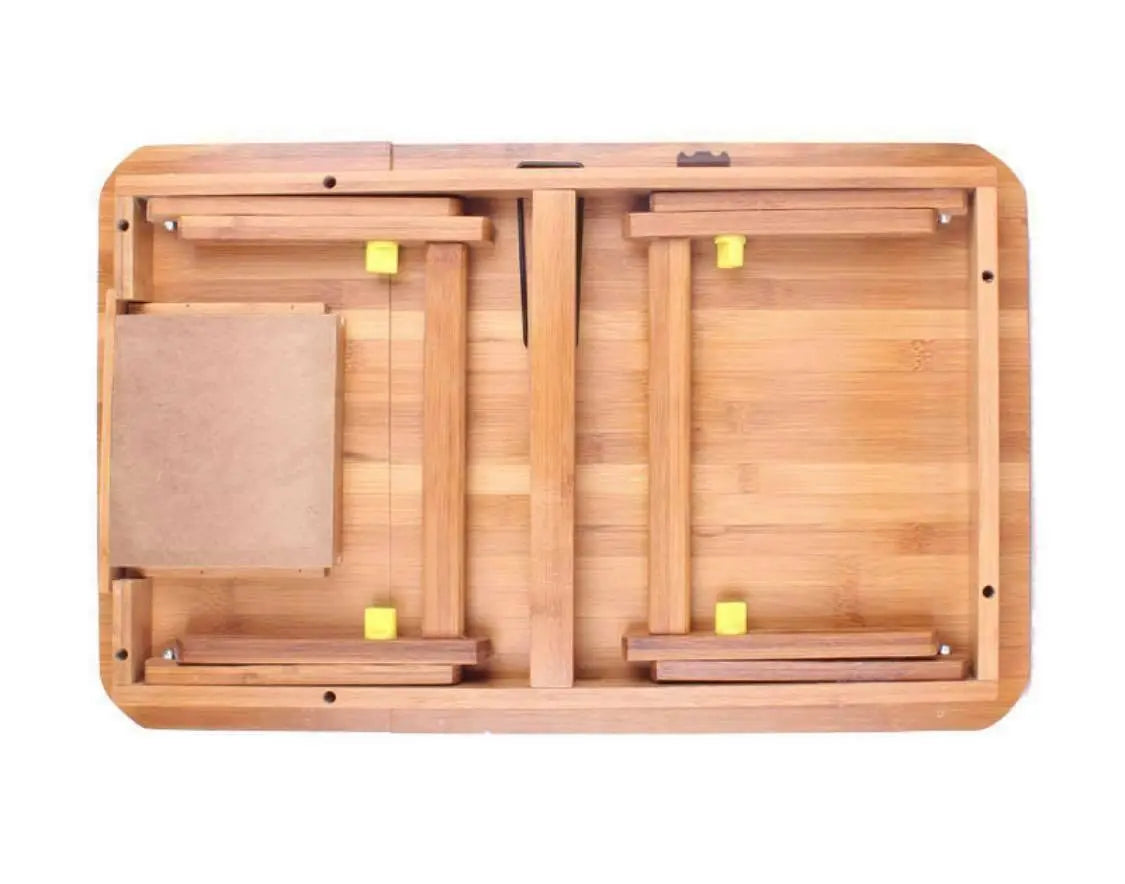 Bamboo Wooden Laptop Stand Foldable Adjustable Table Plate Holder Rack everythingbamboo
