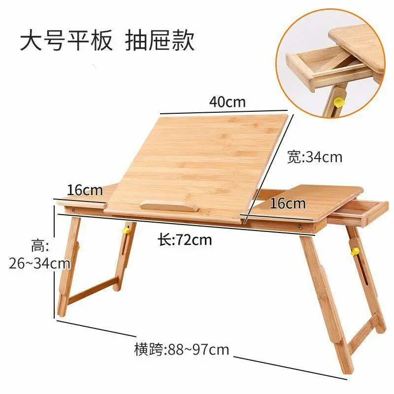 Bamboo Wooden Laptop Stand Foldable Adjustable Table Plate Holder Rack everythingbamboo