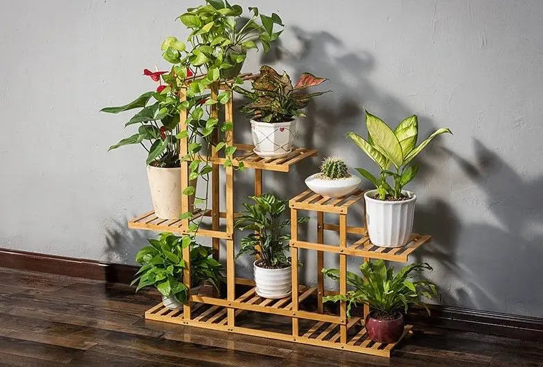 Bamboo Wooden Plant Stand Garden Planter Flower Pots Stand Shelf Indoor Outdoor everythingbamboo