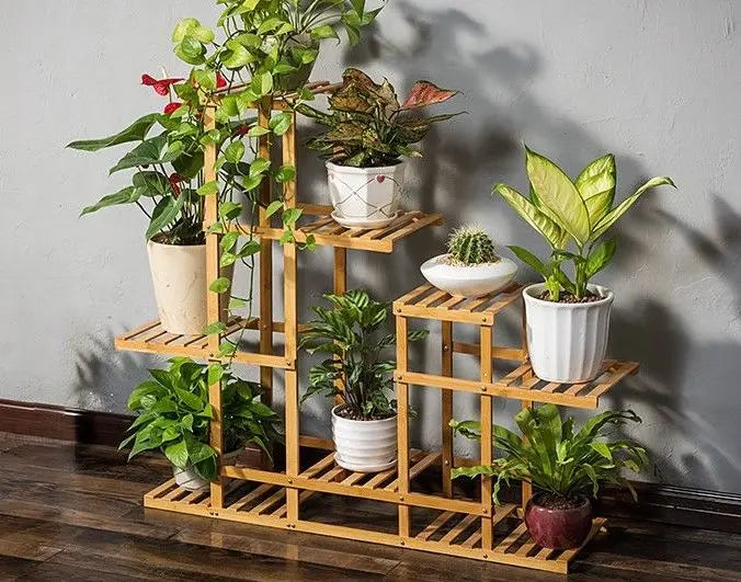 Bamboo Wooden Plant Stand Garden Planter Flower Pots Stand Shelf Indoor Outdoor everythingbamboo