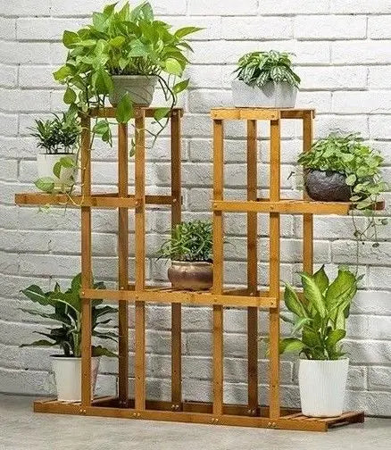 Bamboo Wooden Plant Stand Garden Planter Flower Pots Stand Shelf IndoorOutdoor C everythingbamboo