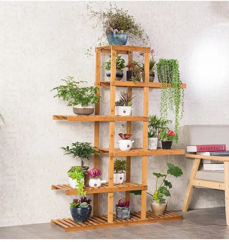 Bamboo Wooden Plant Stand Indoor Outdoor Garden Planter Flower Pot Stand Shelf Unbranded