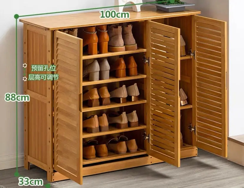 Bamboo Wooden Shoe Case Shoe Rack Book Case Shelf Storage Simple Stylish Classic everythingbamboo