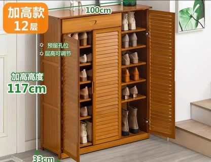 Bamboo Wooden Shoe Case Shoe Rack Book Case Shelf Storage Simple Stylish Classic everythingbamboo