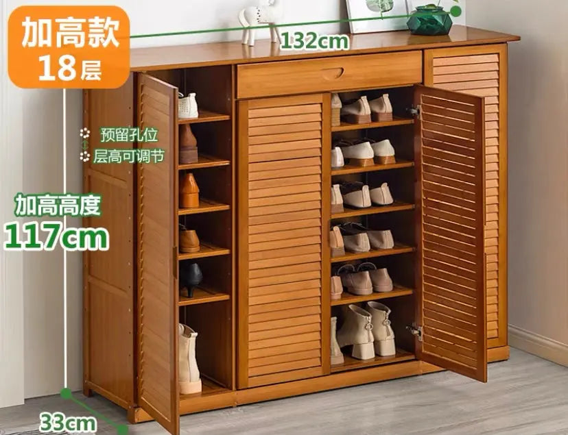 Bamboo Wooden Shoe Case Shoe Rack Book Case Shelf Storage Simple Stylish Classic everythingbamboo