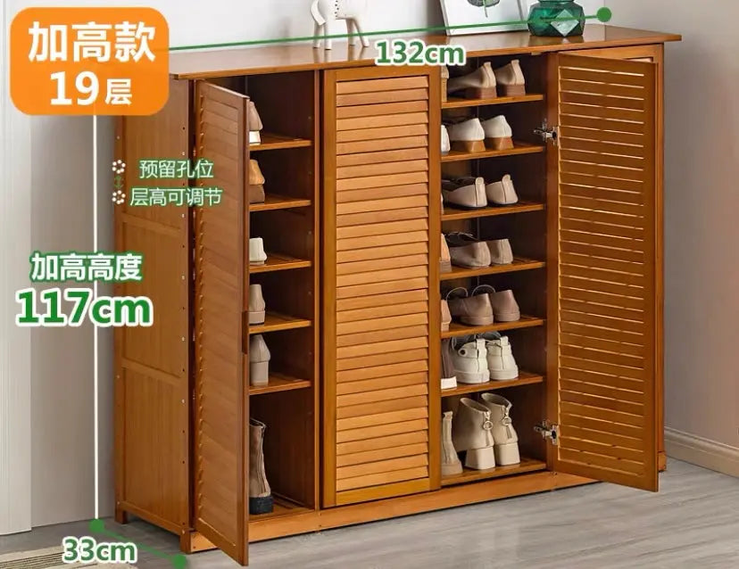 Bamboo Wooden Shoe Case Shoe Rack Book Case Shelf Storage Simple Stylish Classic everythingbamboo