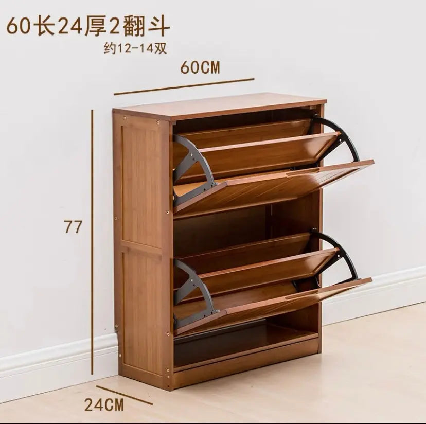 Bamboo Wooden Shoe Case Shoe Rack Shelf Storage Cabinet Stylish Creative everythingbamboo