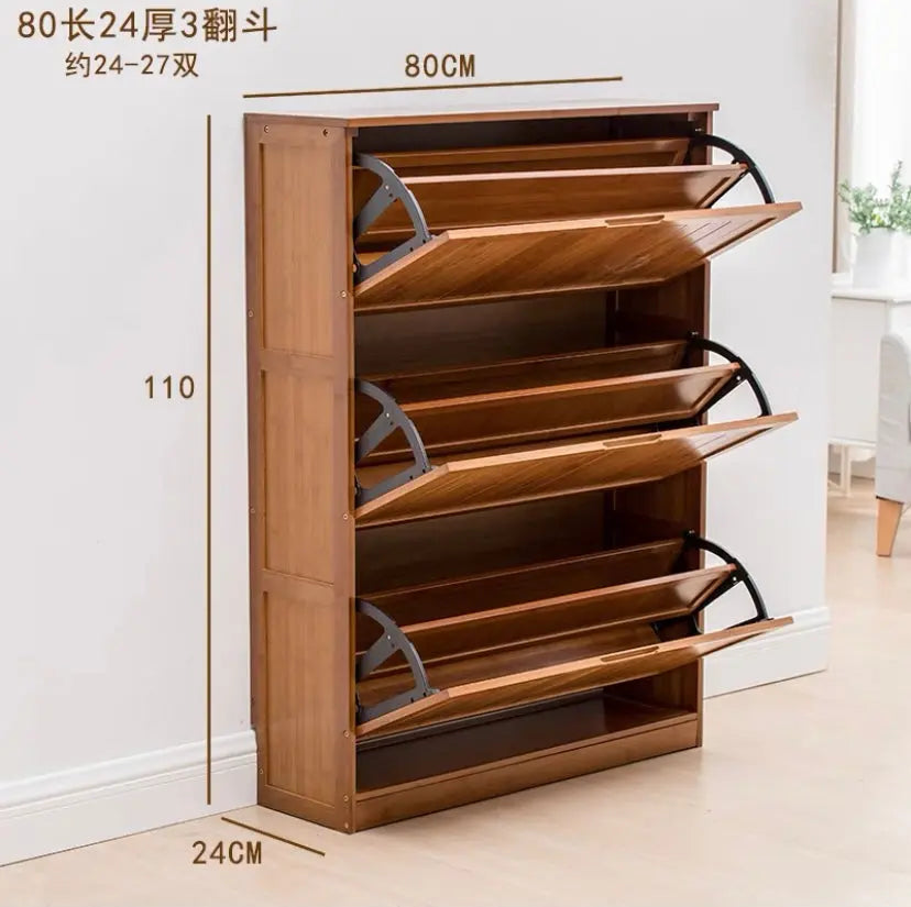 Bamboo Wooden Shoe Case Shoe Rack Shelf Storage Cabinet Stylish Creative everythingbamboo