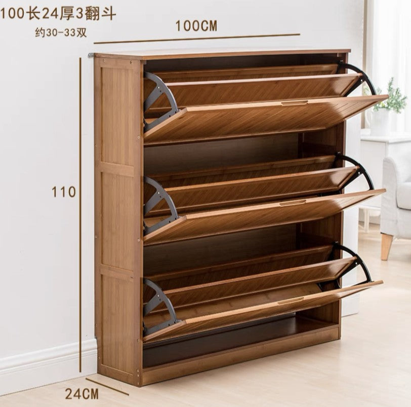 Bamboo Wooden Shoe Case Shoe Rack Shelf Storage Cabinet Stylish Creative everythingbamboo