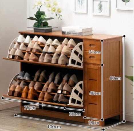 Bamboo Wooden Shoe Case With Drawer Shoe Rack Shelf Storage Cabinet Stylish everythingbamboo