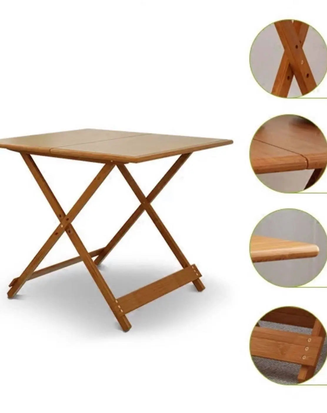 Bamboo Wooden Table Square Or Round Foldable Dining Study Picnic In or Outdoor竹桌 everythingbamboo