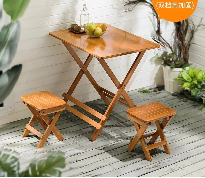 Bamboo Wooden Table Stool Foldable Dining Study Picnic Camping Handy Indoor Outdoor everythingbamboo