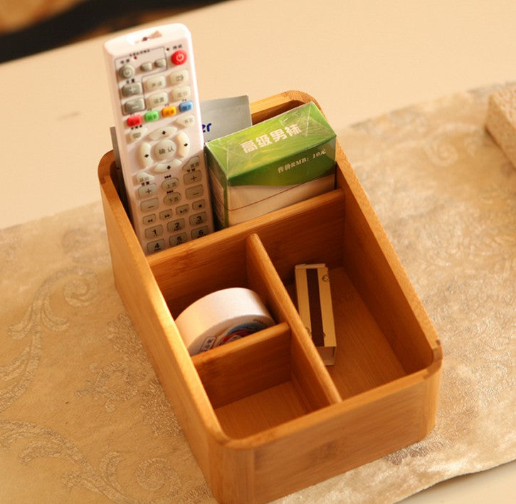 Bamboo Wooden Tabletop Organizer Storage Solution Multi Function Holder 竹制桌面收纳盒 Everythingbamboo