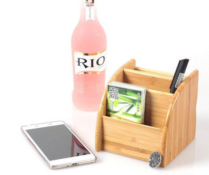 Bamboo Wooden Tabletop Organizer Storage Solution Multi Function Holder 竹制桌面收纳盒 Everythingbamboo