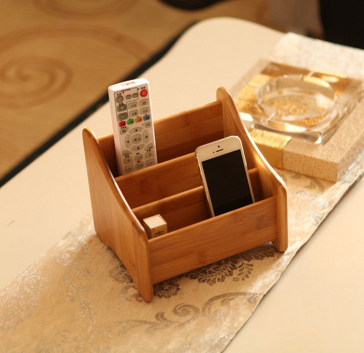 Bamboo Wooden Tabletop Organizer Storage Solution Multi Function Holder 竹制桌面收纳盒 Everythingbamboo