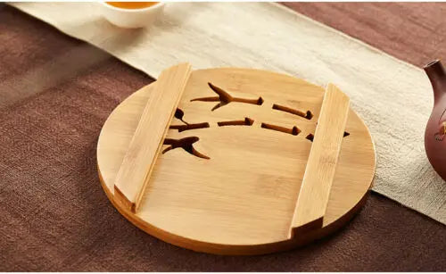 Bamboo Wooden Tea Cup Tray Plant Tray Fish Tank Pot Base Stand Indoor Outdoor everythingbamboo