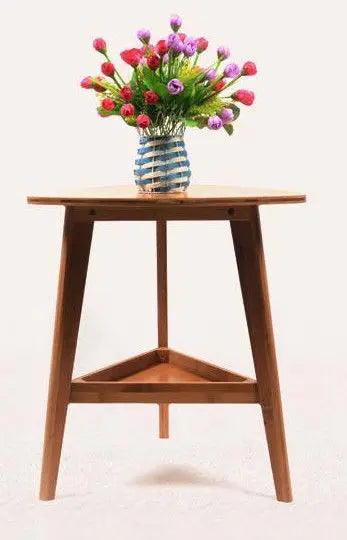 Bamboo Wooden Triangle Table Flower Vase Stand, Stylish Strong Solid Storage竹茶几 everythingbamboo
