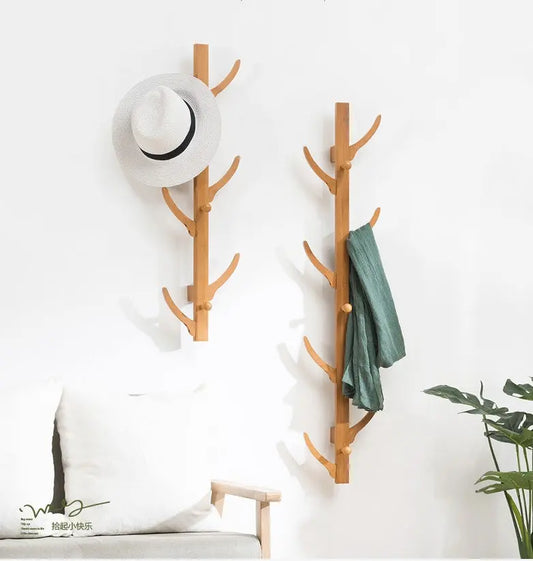 Bamboo Wooden Wall Hanging Rack Clothes Hat Rack Hallstand Hatstand Hat Rack Clothes Tree Style everythingbamboo