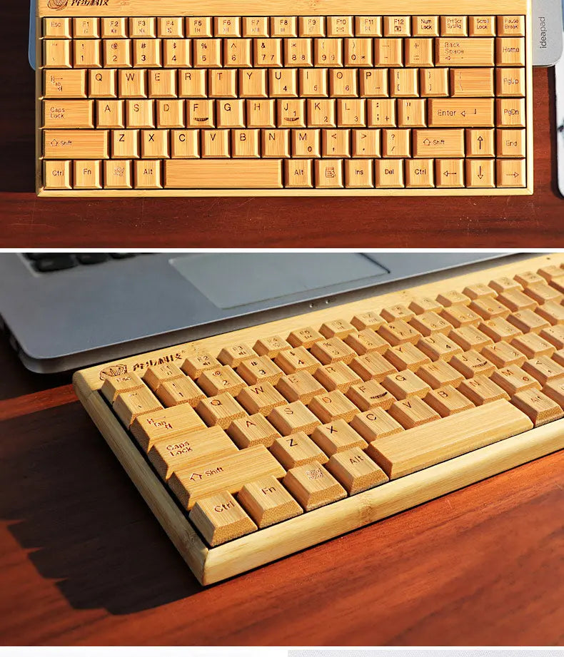 Bamboo Wooden Wireless Keyboard Ultrathin Multimedia Healthy Eco Friendly everythingbamboo