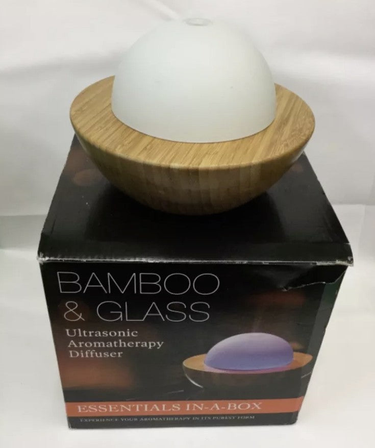 Bamboo and Glass Ultrasonic Aromatherapy Diffuser Relaxing Healthy everythingbamboo